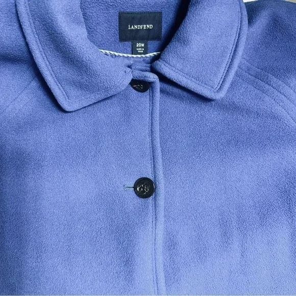 Lands’ End 20W periwinkle wool + cashmere blend pea swing coat with pockets - Picture 8 of 9